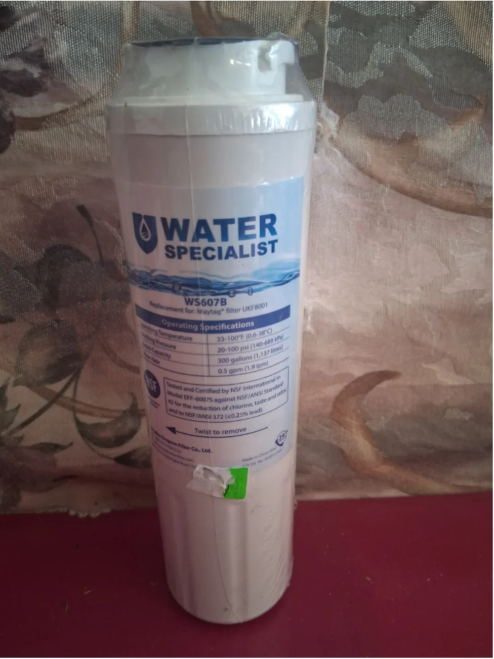 Water Specialist WS607B Carbon Filter Cartridge For Maytag UKF8001 Chlorine Lead